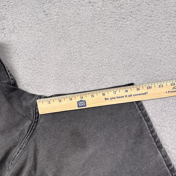 Wrangler Shorts Mens 34 Black Denim Cutoff Distressed Paint Workwear 10" Inseam - Picture 7 of 8